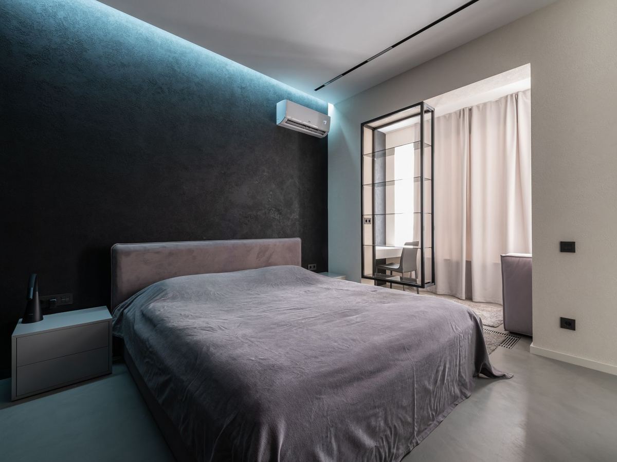 Chambre équipée d'une climatisation réversible murale